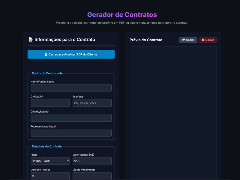 Bônus: App de IA Gerador de Contratos.