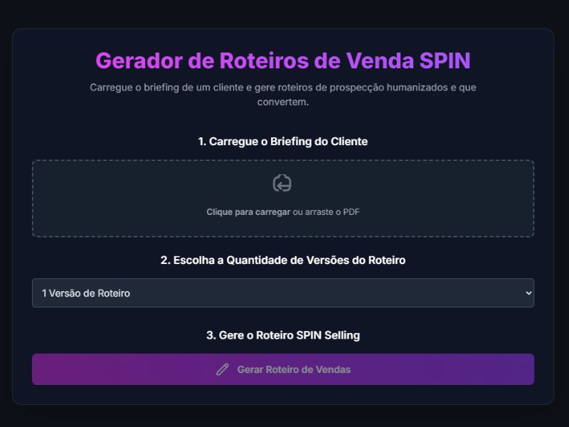 Bônus: App de IA Gerador de Scripts de Vendas.